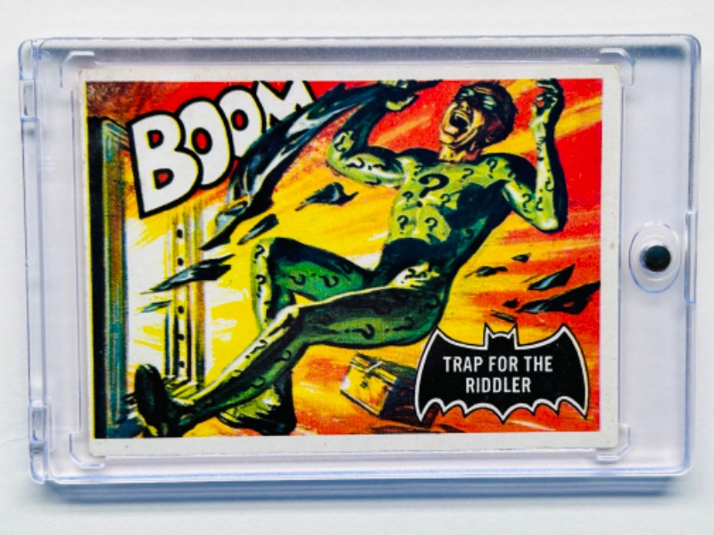 Photo 1 of 811939…vintage 1966 Batman card 45 the Riddler in hard plastic case 