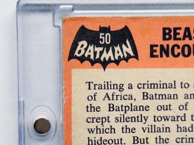 Photo 2 of 811942…vintage 1966 Batman card 50  in hard plastic case - some wear