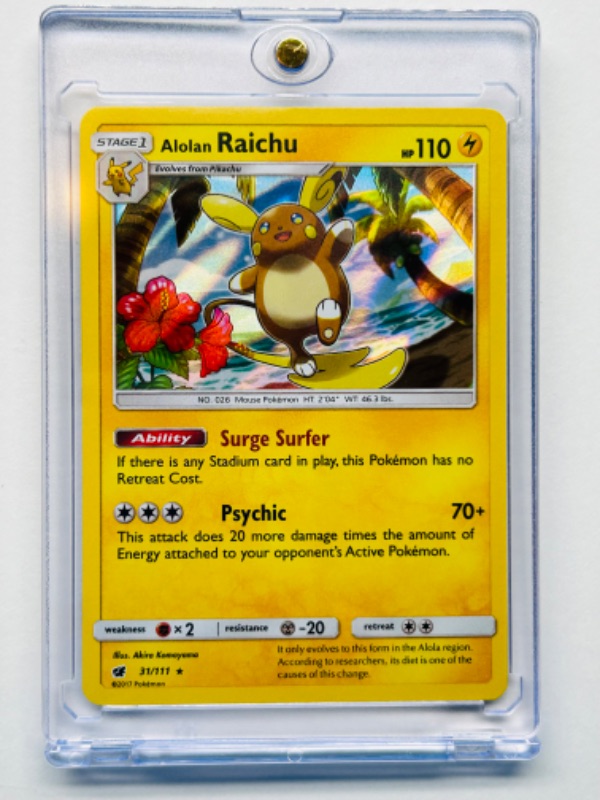 Photo 1 of 811950… Pokémon holo card  in hard plastic case 31/111