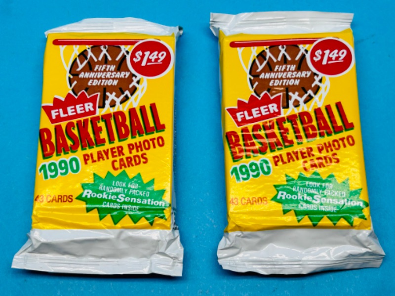 Photo 1 of 811979… final sale no returns/refunds-possible Jordan 2 sealed basketball packs 1990 Fleer 43 in each