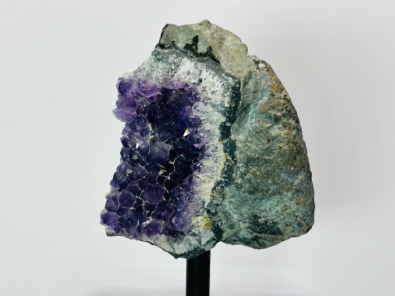 Photo 3 of 811987…5” amethyst crystal rock on display stand- height includes stand 