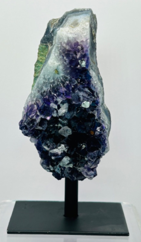 Photo 1 of 811989…6” amethyst crystal rock on display stand- height includes stand 