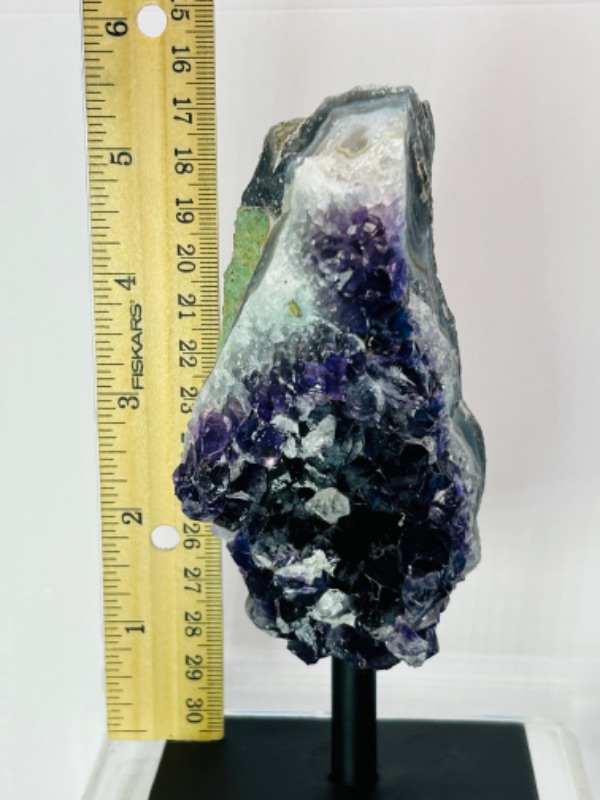 Photo 4 of 811989…6” amethyst crystal rock on display stand- height includes stand 