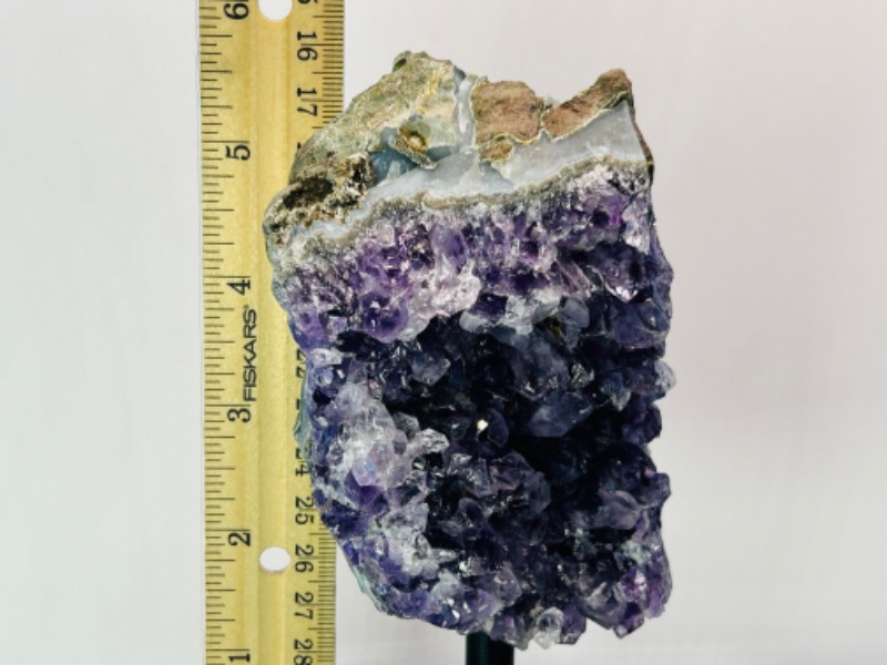 Photo 3 of 811990…6” amethyst crystal rock on display stand- height includes stand 