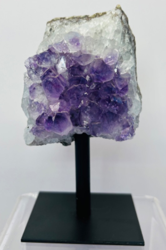 Photo 1 of 811991…5” amethyst crystal rock on display stand- height includes stand 