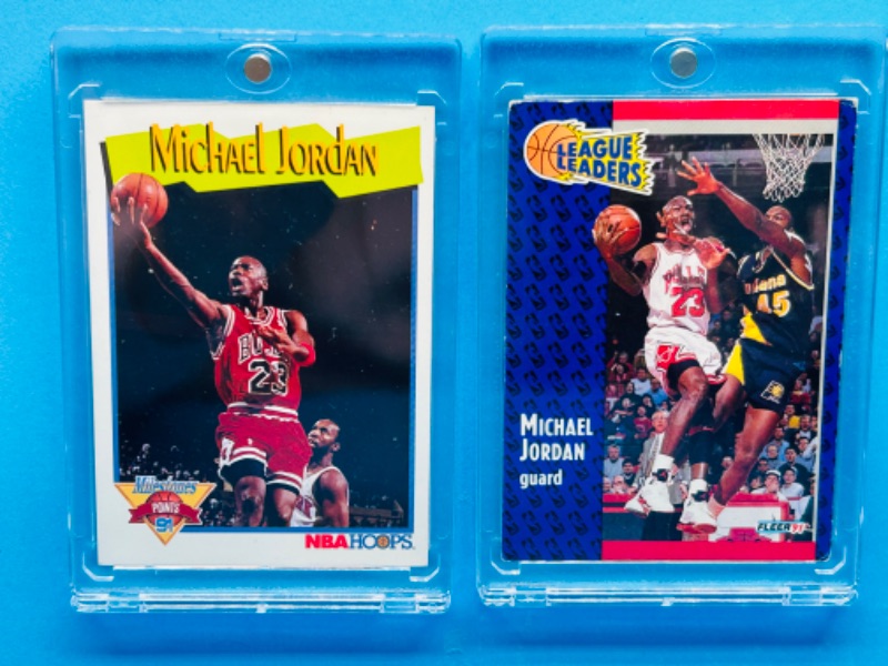 Photo 1 of 812005…2 Michael Jordan cards in hard plastic cases 