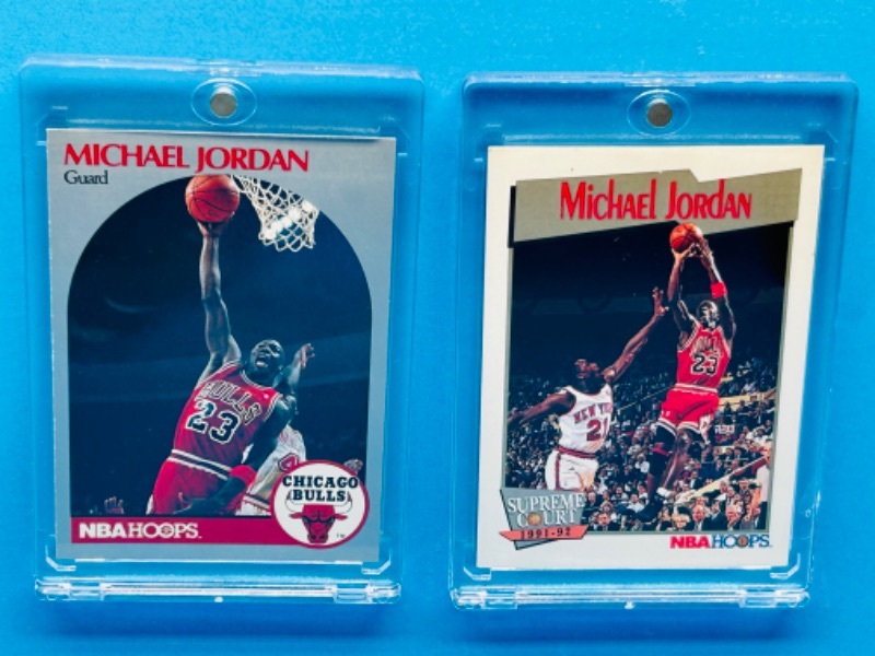 Photo 1 of 812006…2 Michael Jordan cards in hard plastic cases 