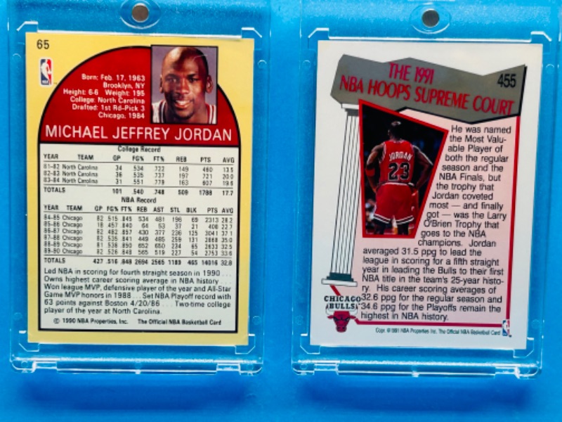 Photo 2 of 812006…2 Michael Jordan cards in hard plastic cases 