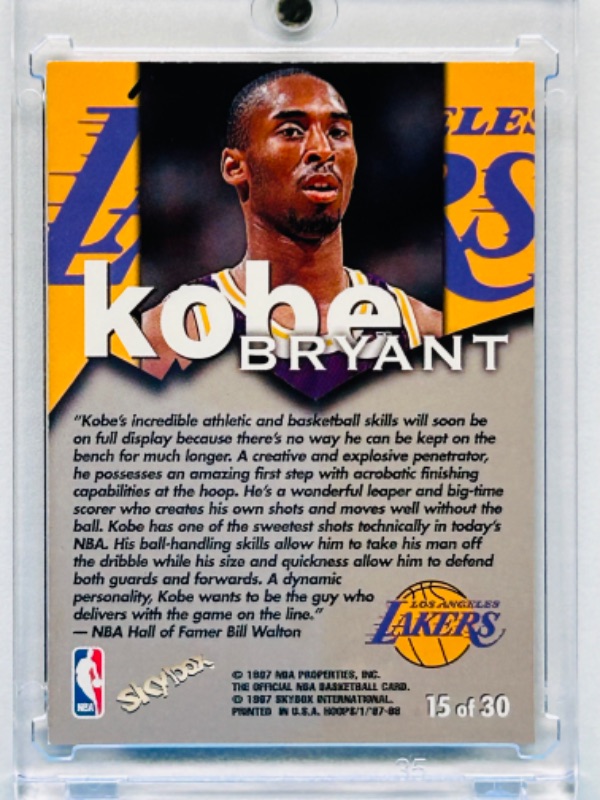 Photo 2 of 812009…NBA Hoops Kobe Bryant holo card 15  in hard plastic case 