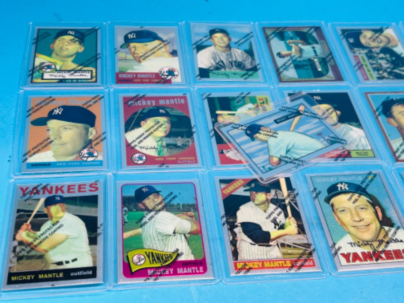 Photo 3 of 812015…final sale no returns/refunds-Mickey Mantle Topps Finest Chrome 19 card set with protective covers in hard plastic sleeves 