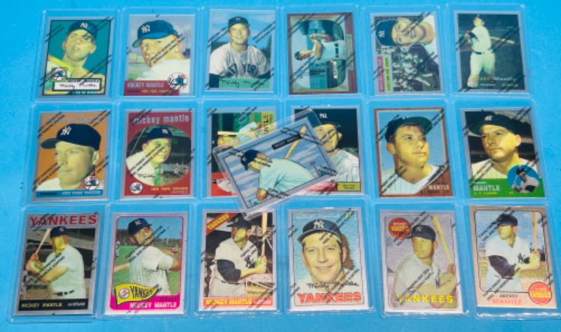 Photo 1 of 812015…final sale no returns/refunds-Mickey Mantle Topps Finest Chrome 19 card set with protective covers in hard plastic sleeves 