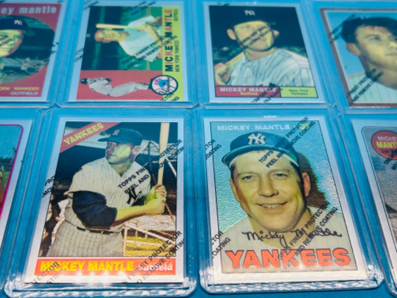 Photo 14 of 812015…final sale no returns/refunds-Mickey Mantle Topps Finest Chrome 19 card set with protective covers in hard plastic sleeves 