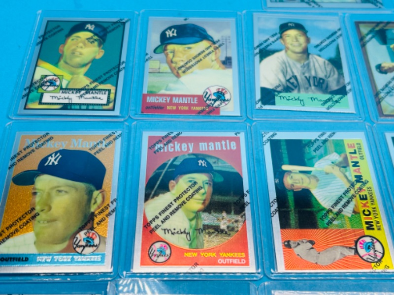 Photo 7 of 812015…final sale no returns/refunds-Mickey Mantle Topps Finest Chrome 19 card set with protective covers in hard plastic sleeves 