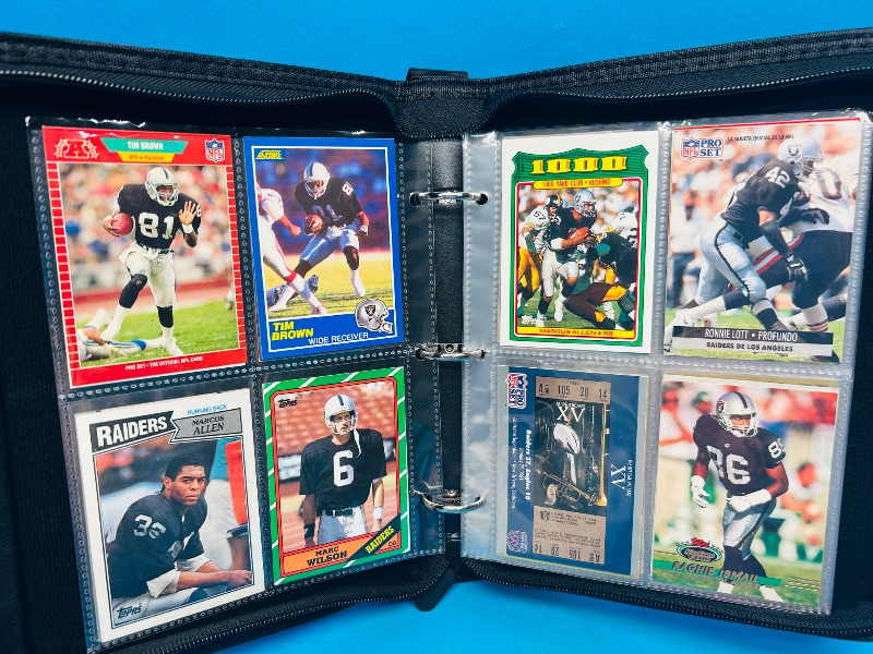 Photo 1 of 812024… Final sale no returns/refunds-72 Raiders football cards in binder