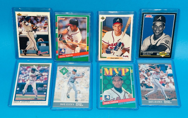 Photo 1 of 812032…8 Dave Justice cards in hard plastic sleeves 