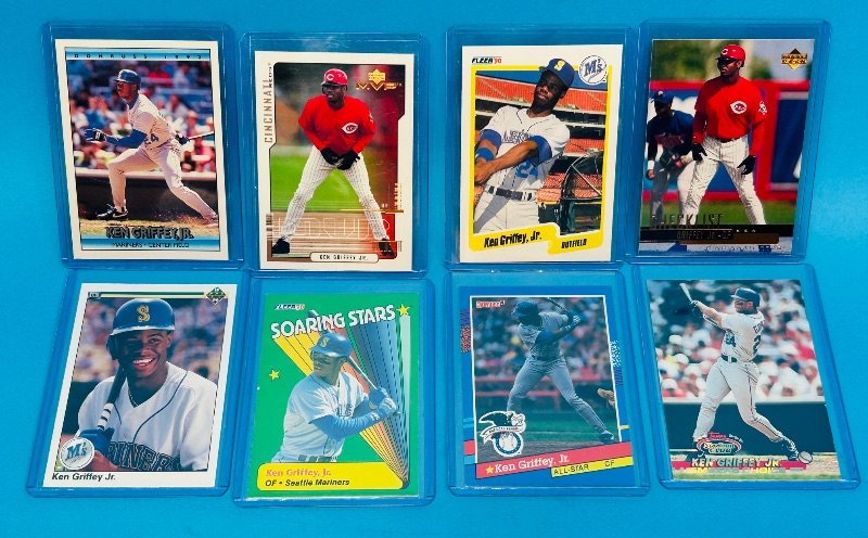 Photo 1 of 812034…8 Ken Griffey Jr. cards in hard plastic sleeves 