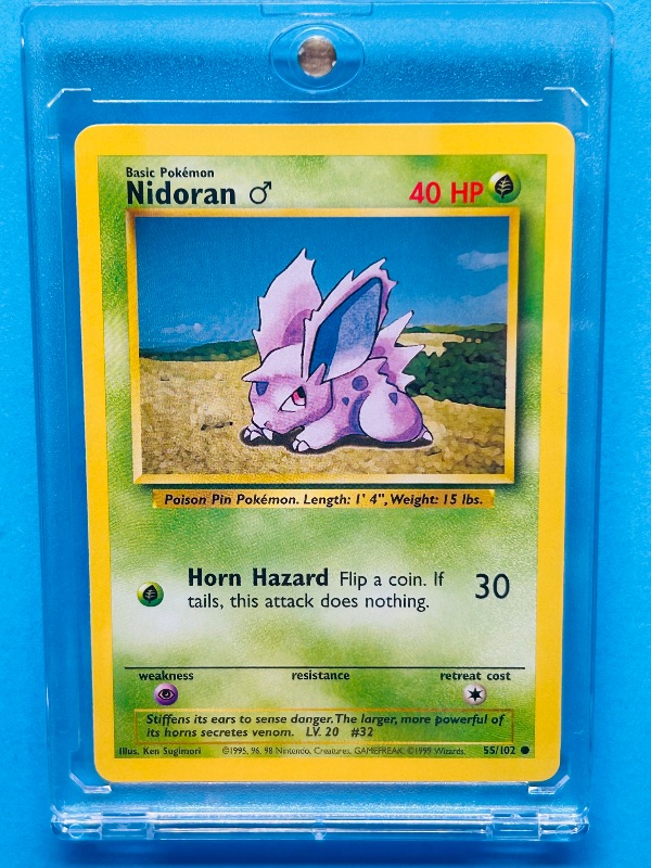 Photo 1 of 812040…Pokémon Nidoran card in hard plastic case 55/102