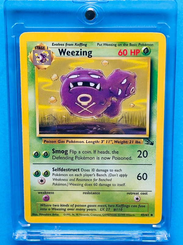 Photo 1 of 812063…Pokémon Weezing  card in hard plastic case  45/62