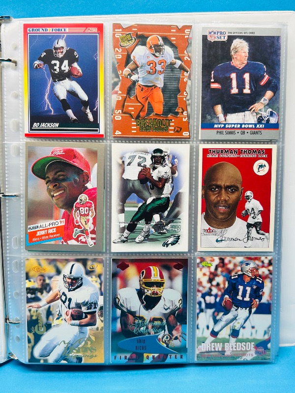 Photo 1 of 812066… final sale no returns/refunds-216 mixed football cards in binder 