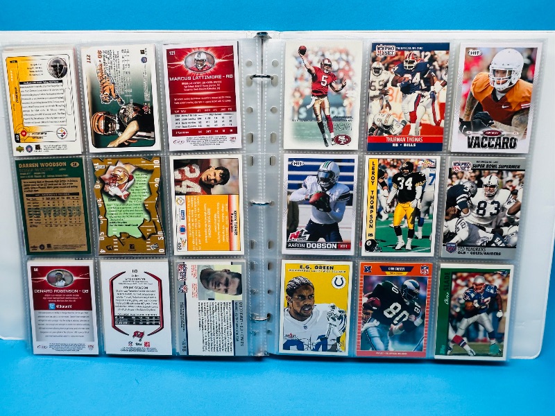 Photo 11 of 812066… final sale no returns/refunds-216 mixed football cards in binder 