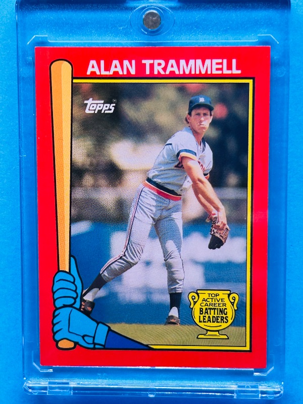 Photo 1 of 812067…topps rare Alan Trammell batting leaders glossy card 22 in hard plastic case 