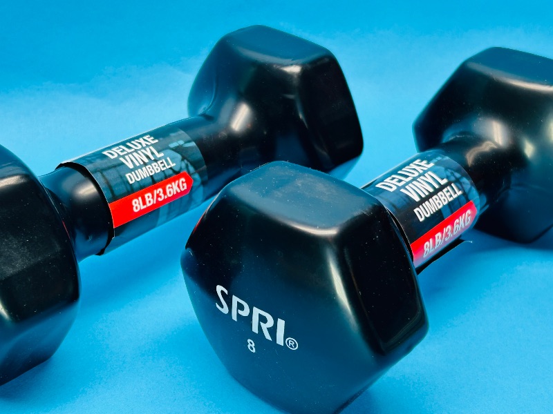 Photo 2 of 812071…2 Spri 8 pound deluxe vinyl dumbbells 