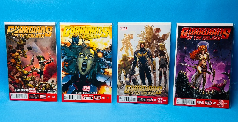 Photo 1 of 812085…4 guardians of the Galaxy comics in plastic sleeves 