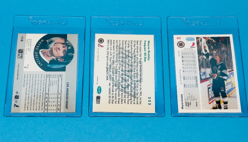 Photo 1 of 812107…3 Wayne Gretzky cards in hard plastic sleeves 