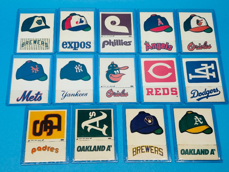 Photo 1 of 812110…14 vintage sports vending stickers in plastic slee