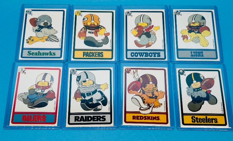 Photo 1 of 812111…vintage 1983 football vending stickers in plastic sleeves 