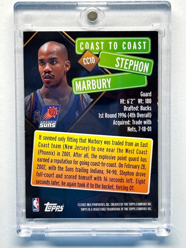 Photo 2 of 812114…holo Stephon Marbury card in hard plastic case 