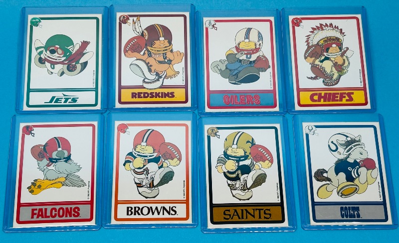 Photo 1 of 812115…vintage 1983 football vending stickers in plastic sleeves 