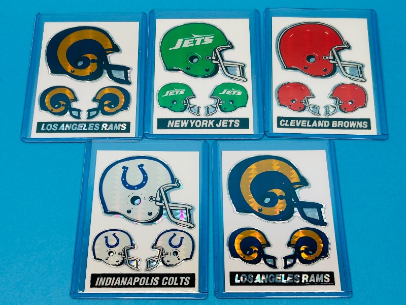 Photo 1 of 812124… vintage football vending stickers in plastic sleeves 