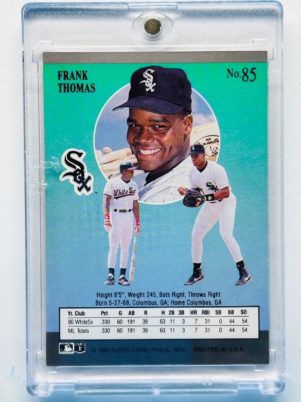 Photo 2 of 812125…Rookie Frank Thomas card 85 in hard plastic case