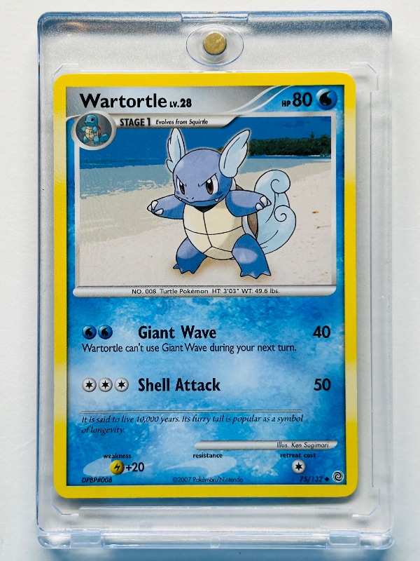 Photo 1 of 812127…Pokémon wartortle card 75/132  in hard plastic case