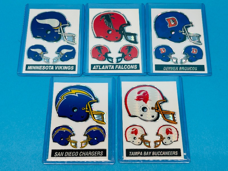 Photo 1 of 812129…vintage football vending stickers in plastic sleeves 