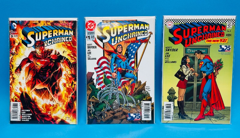 Photo 1 of 812205..3 Superman  comics in plastic sleeves 