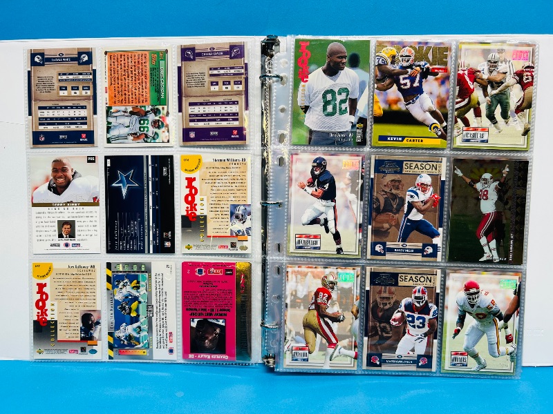 Photo 16 of 812230… final sale no returns/refunds-144 mixed football cards in binder 