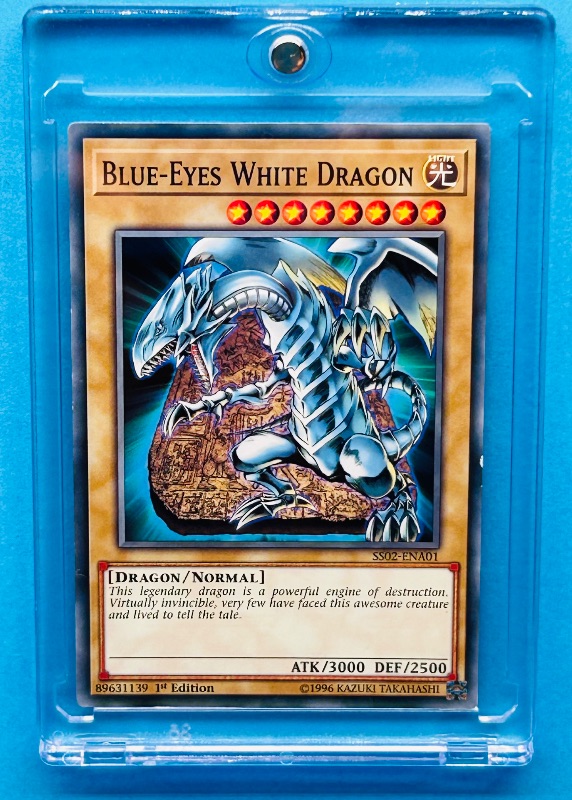 Photo 1 of 812265… Yu-Gi-Oh! card in hard plastic case Blue-eyes white dragon SS02-ENA01