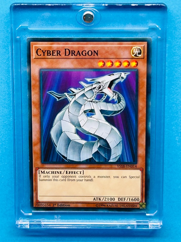 Photo 1 of 812268… Yu-Gi-Oh! card in hard plastic case Cyber Dragon YS18-EN014