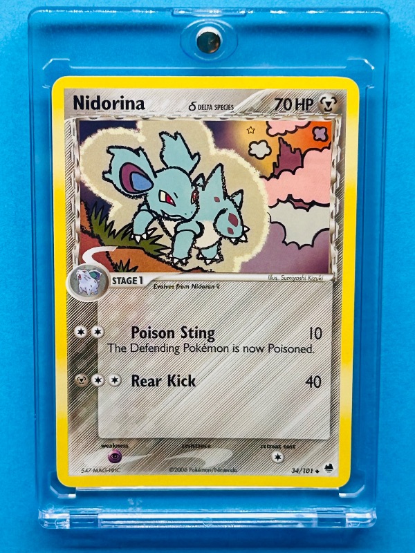 Photo 1 of 812274… Pokémon card in hard plastic case 34/101