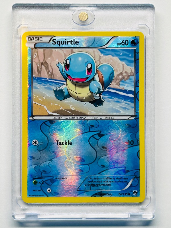 Photo 1 of 812282…Pokémon reverse holo card in hard plastic case Squirtle 