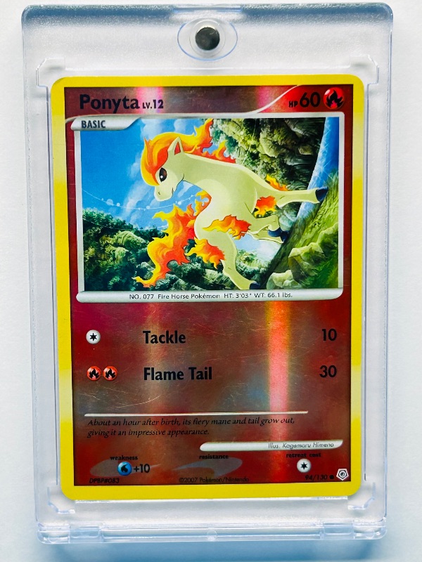 Photo 1 of 812287… Pokémon reverse holo card in hard plastic case Ponyta