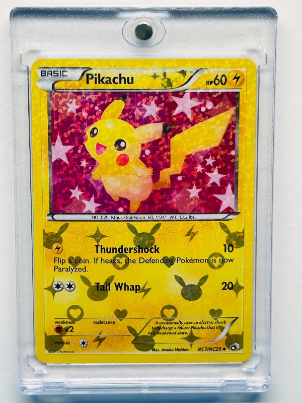 Photo 4 of 812289… Pokémon reverse holo card in hard plastic case Pikachu 