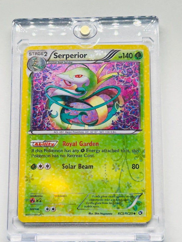 Photo 4 of 812292… Pokémon reverse holo card in hard plastic case Serperior