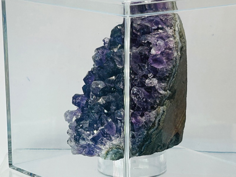 Photo 1 of 812350…amethyst crystal rock in 4 x 4” acrylic case