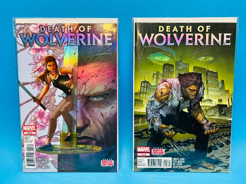 Photo 1 of 812409…2 death of wolverine holo covers  comics in plastic sleeves 