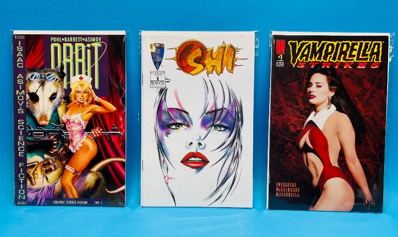 Photo 1 of 812422…3 sexy number 1  comics in plastic sleeves 