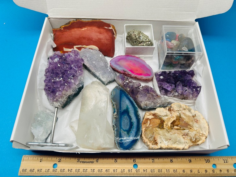 Photo 1 of 812423…rock collection- amethyst, crystal, petrified wood, pyrite (fools gold), agates and more