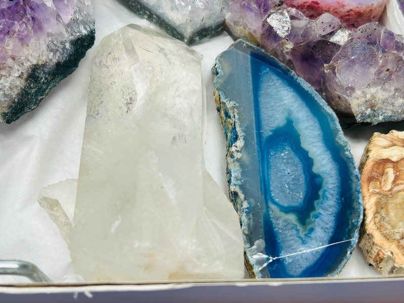 Photo 1 of 812423…rock collection- amethyst, crystal, petrified wood, pyrite (fools gold), agates and more